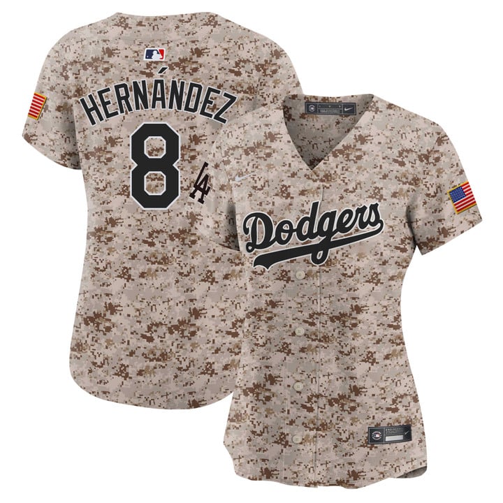 Women Los Angeles Dodgers #8 Hernandez  Camo  Limited Stitched 2025 Jersey